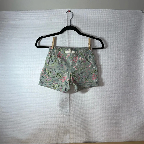 WONDER NATION Green Floral Girls Shorts Elastic Waist Size S 6/6X - Picture 1 of 6
